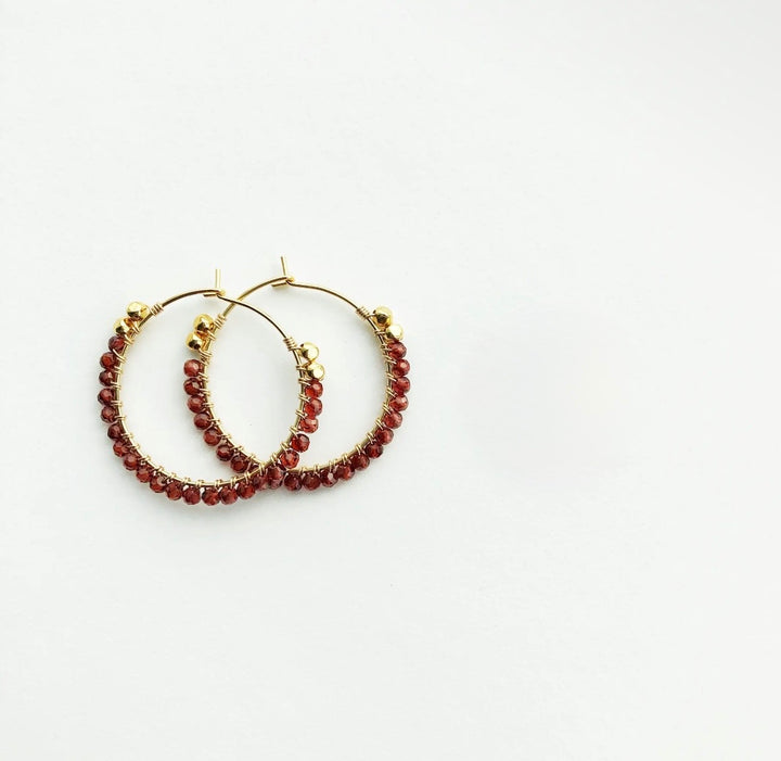 Red Garnet Wrap Hoops