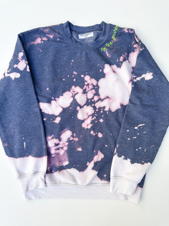 Heather Navy with Highlighter Stitching - Exclusive Cloud Dye Sweatshirts