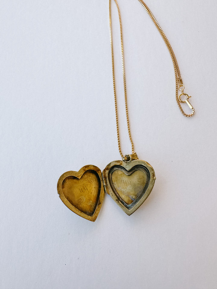 Vintage Heart Locket & Necklace