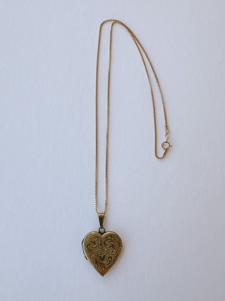 Vintage Heart Locket & Necklace