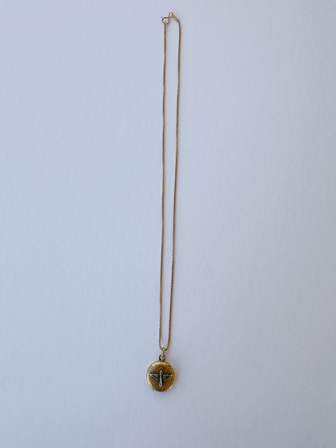 Vintage Airforce Small Gold/Silver Locket & Necklace