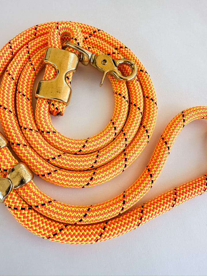 Fuji Rope Leash Neon Yellow & Orange