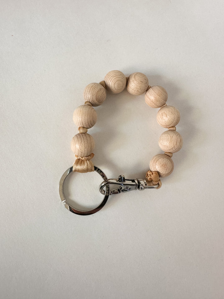 Ina Seifart Phone/Key Wristlet - Natural Wood Beads