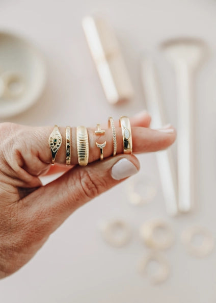 Ridged Gold Ring