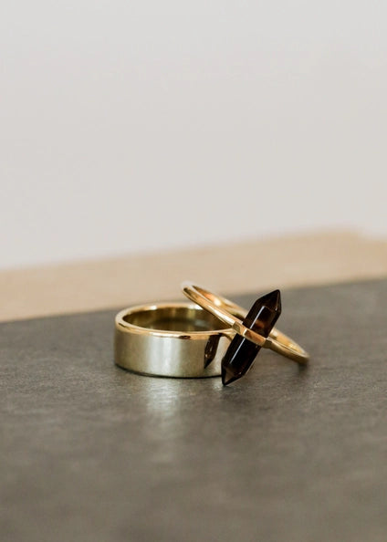 Gold Smoky Quartz Ring