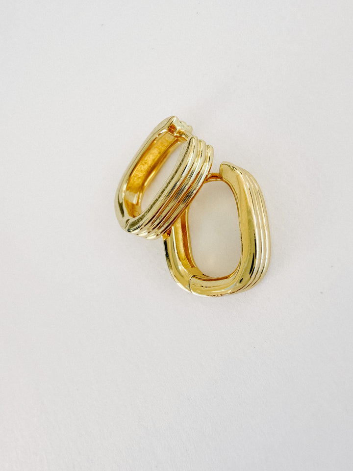 Blythe Rectangle Ridged Hoops