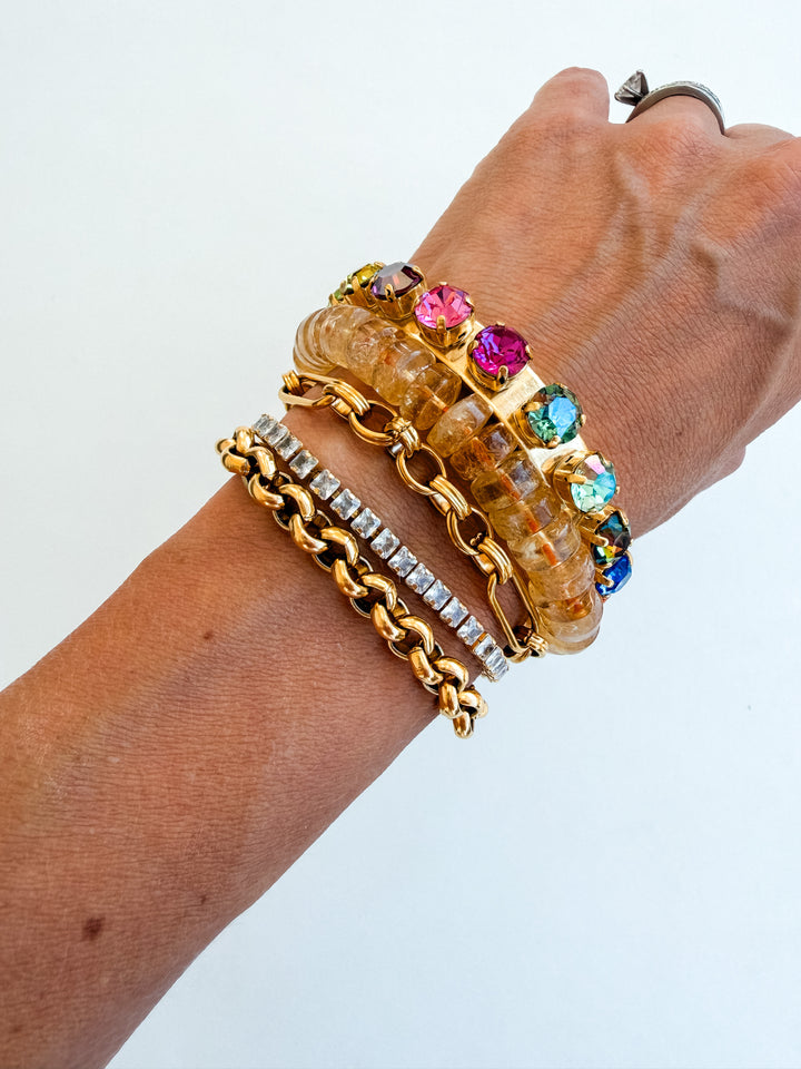 Marlene Mixed Paperclip Link Gold Bracelet