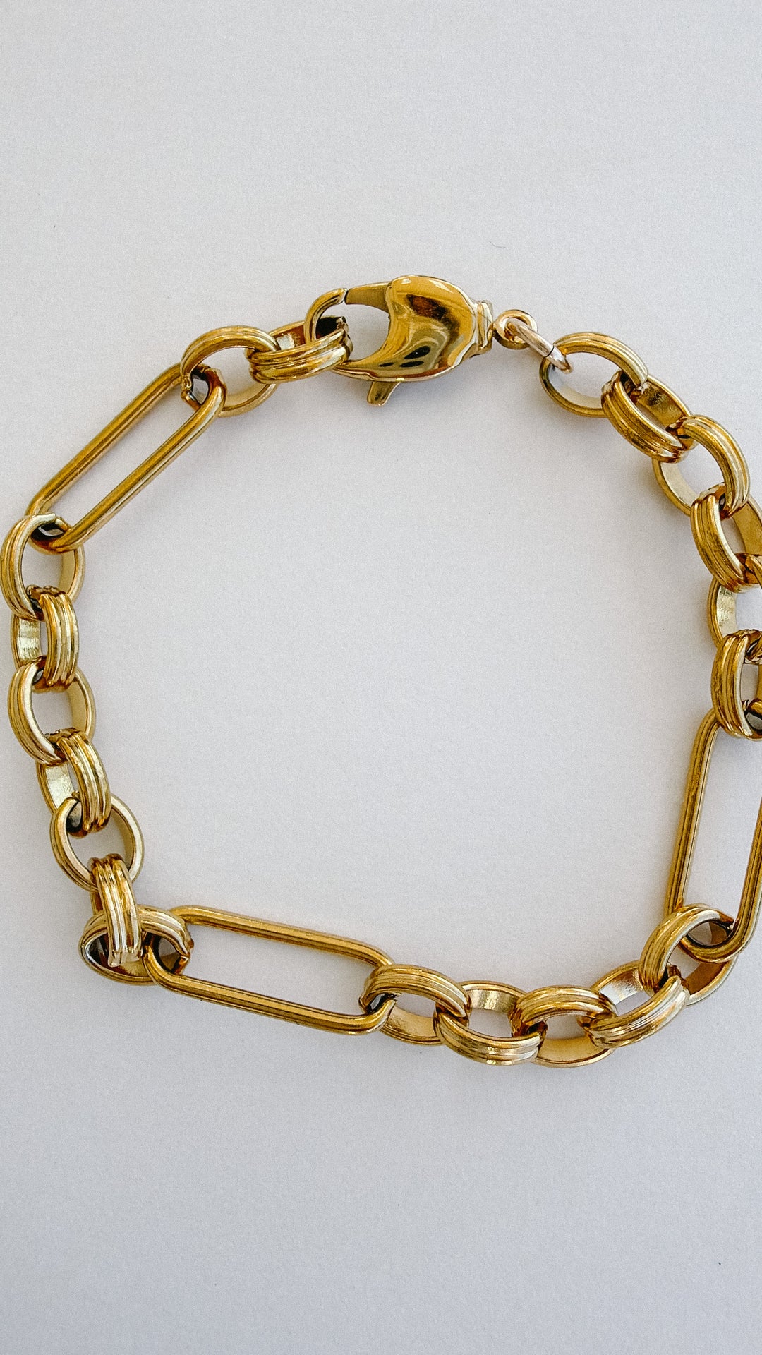 Marlene Mixed Paperclip Link Gold Bracelet