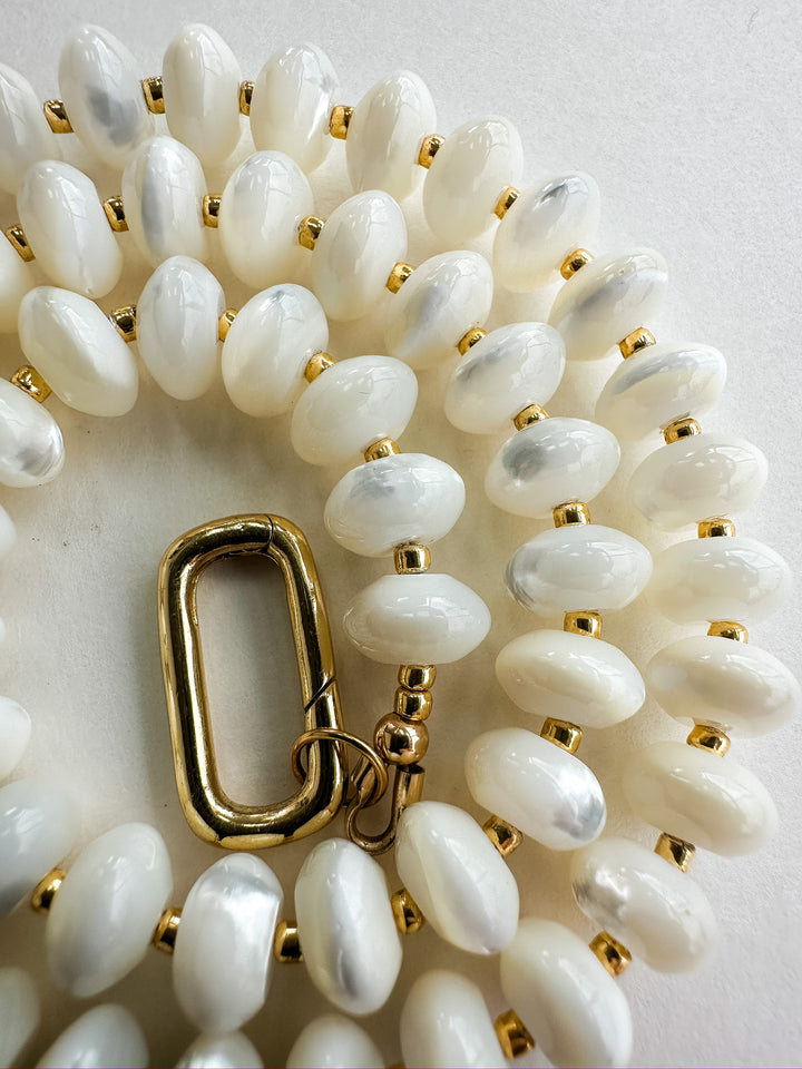 Handmade Beaded Necklace - Mother of Pearl