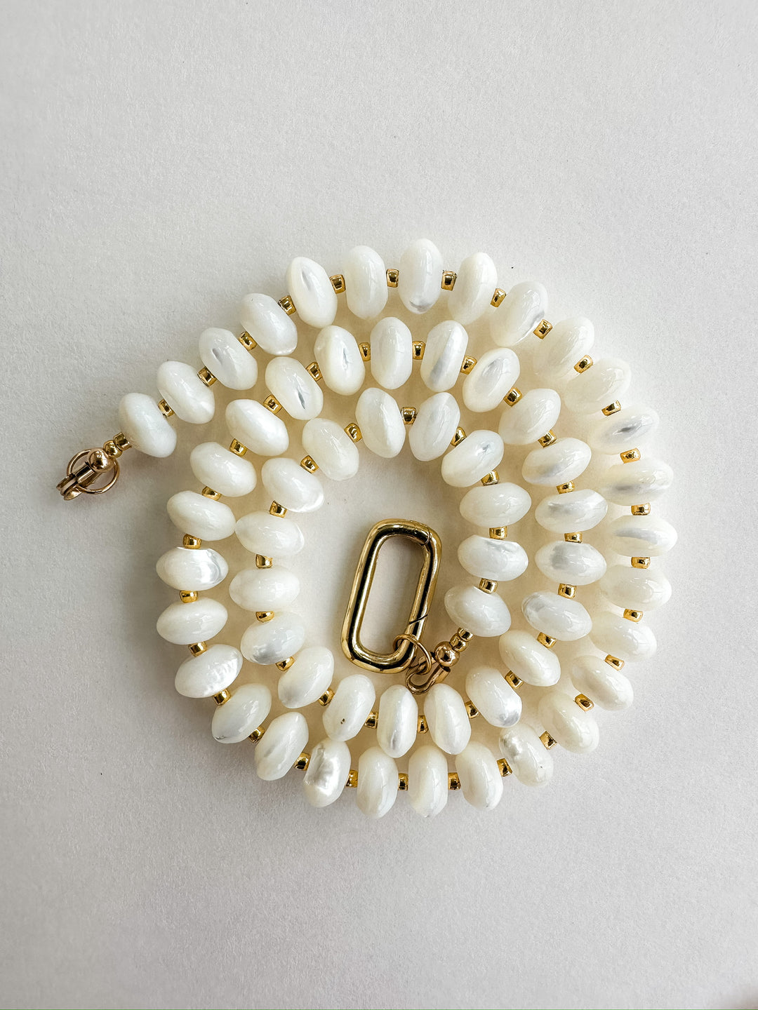 Handmade Beaded Necklace - Mother of Pearl