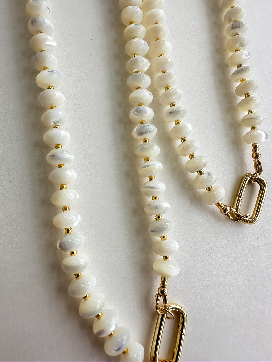 Handmade Beaded Necklace - Mother of Pearl