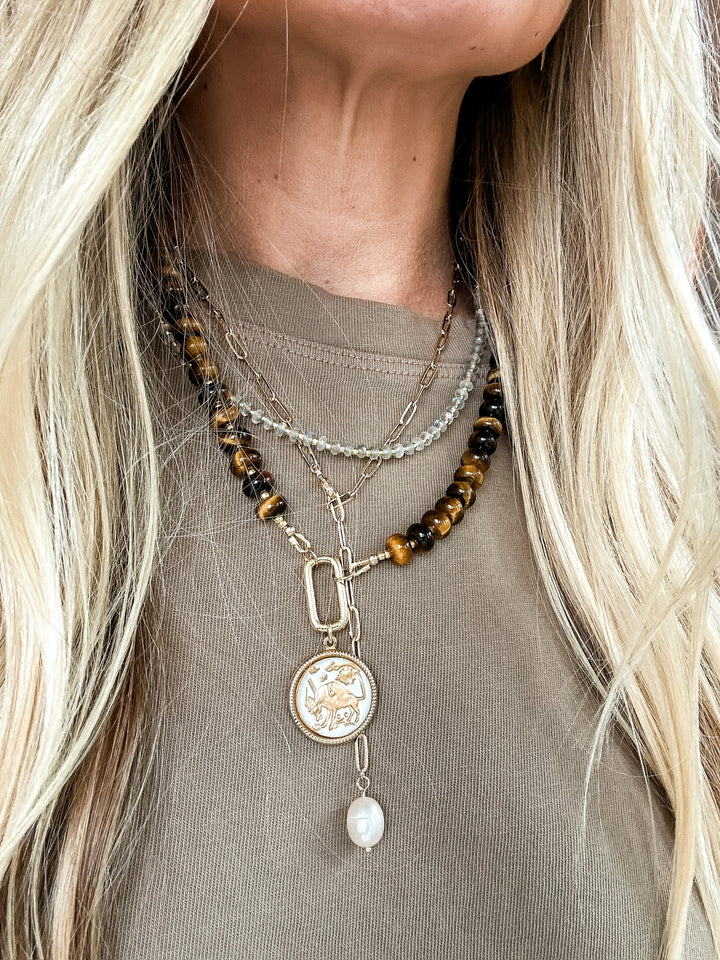 Handmade Beaded Necklace - Tiger's Eye