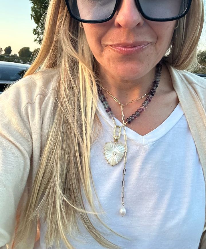 Handmade Beaded Necklace - Fluorite