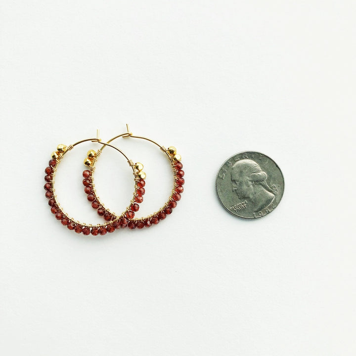 Red Garnet Wrap Hoops