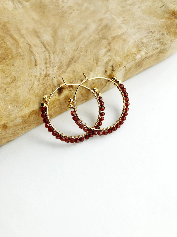 Red Garnet Wrap Hoops