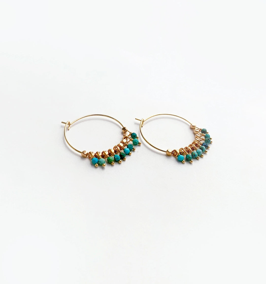 Turquoise Bohemian Fringe Hoops