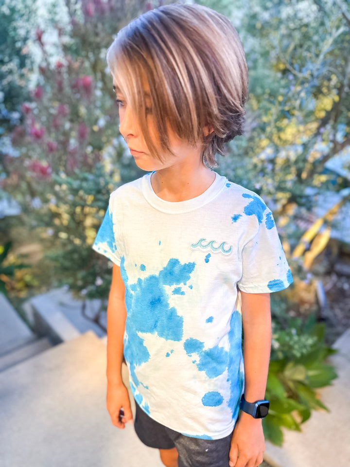 Ocean Waves Blue Tie-dye T-Shirt