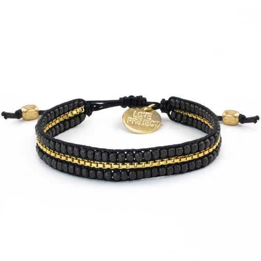 Beaded Bracelet - Black & Gold