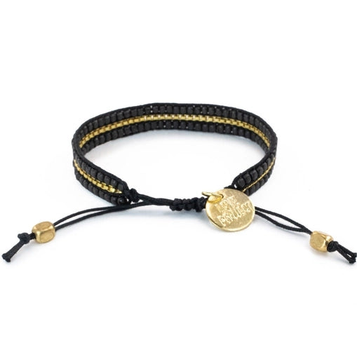 Beaded Bracelet - Black & Gold