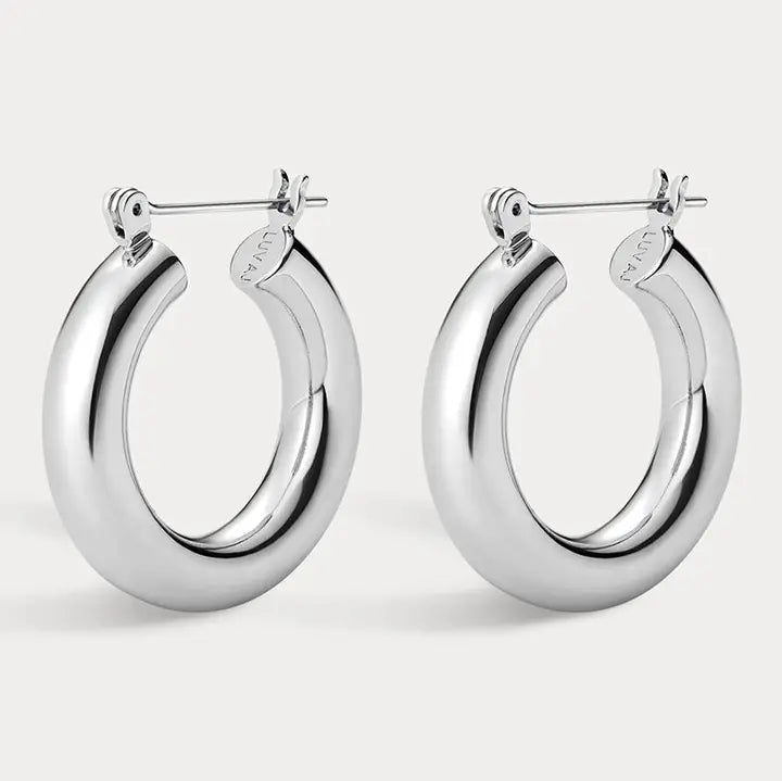 Baby Amalfi Silver Tube Hoops
