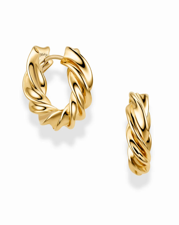 Daphne Gold Twist Hoop Earrings