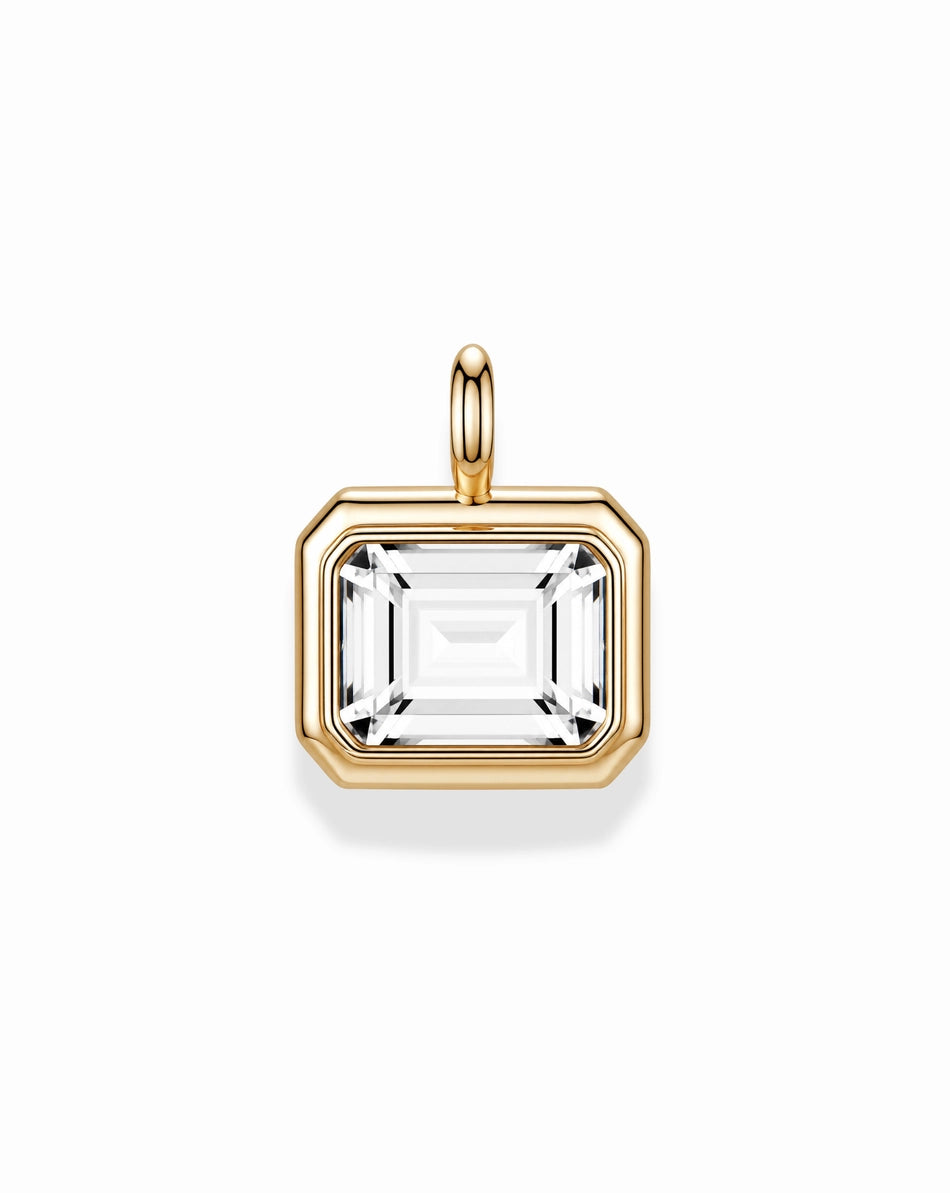 Elsie White Sapphire Bezel Charm