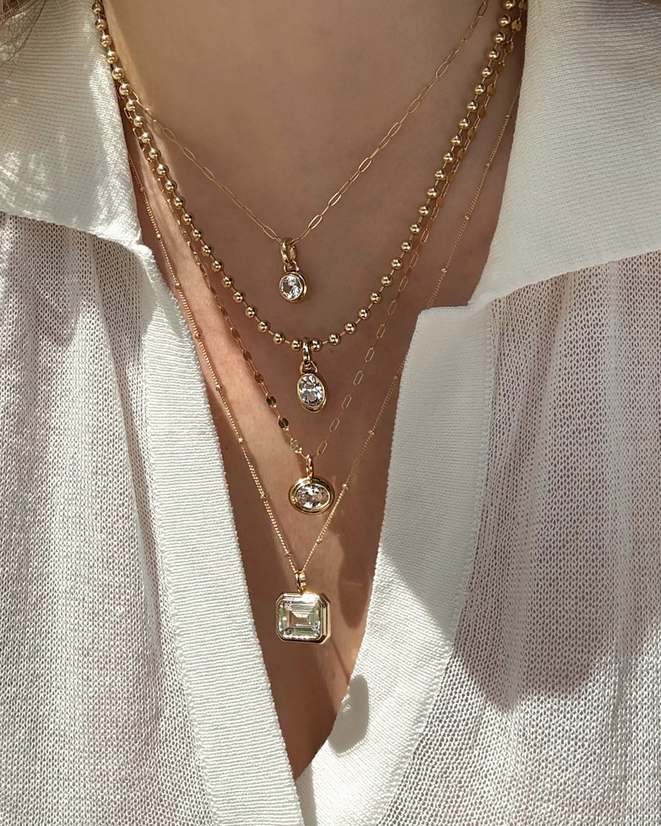 Elsie White Sapphire Bezel Charm
