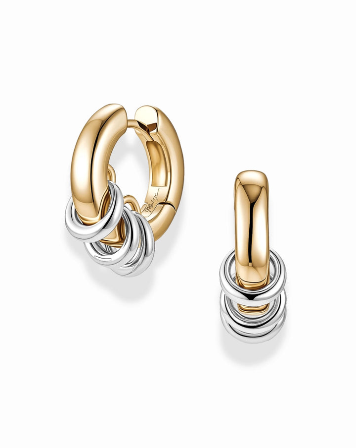 Grande Levi Huggies Mixed Metal Hoops
