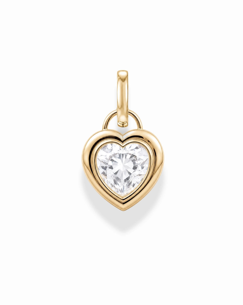 Jovie White Sapphire Heart Charm
