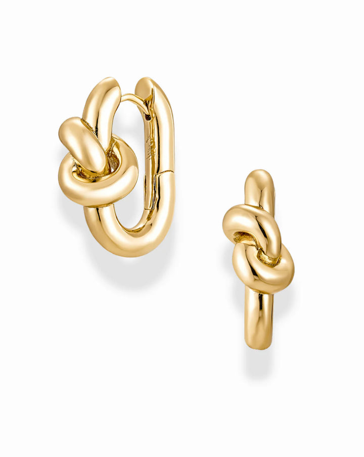 Karina Rectangle Knot Hoop Earrings