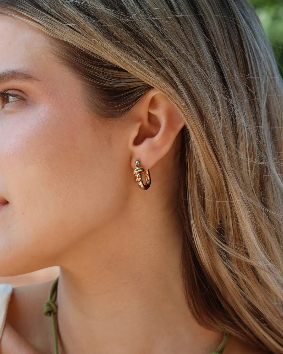 Karina Rectangle Knot Hoop Earrings