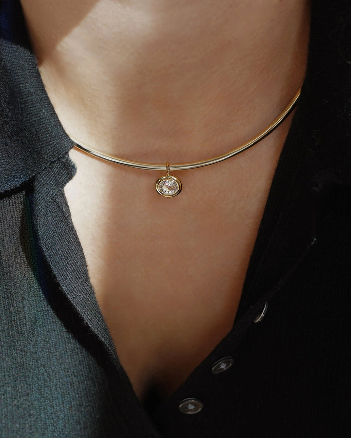 Marla White Sapphire Bezel Charm