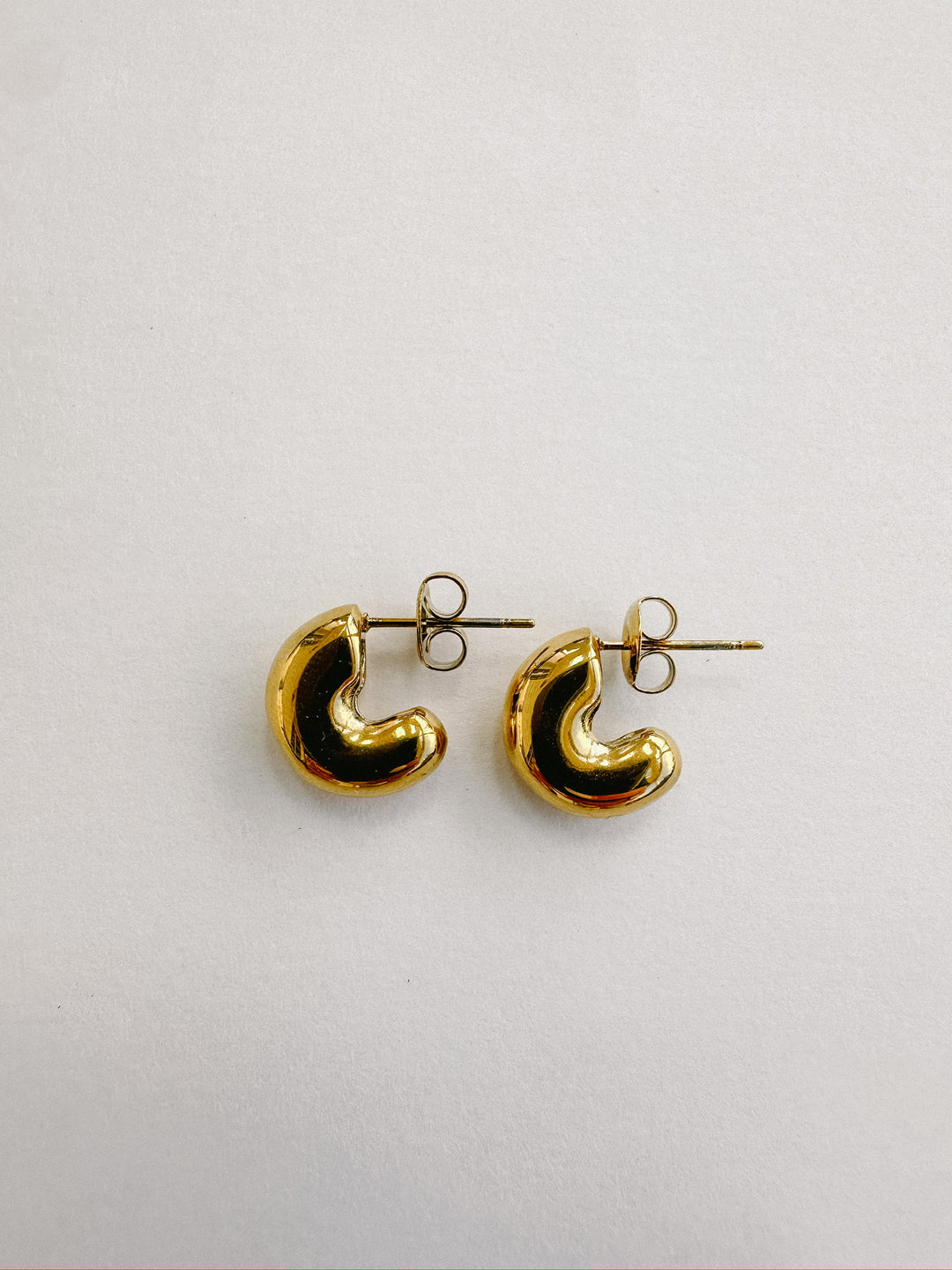 Vintage Paris Gold Mini Puff Hoops
