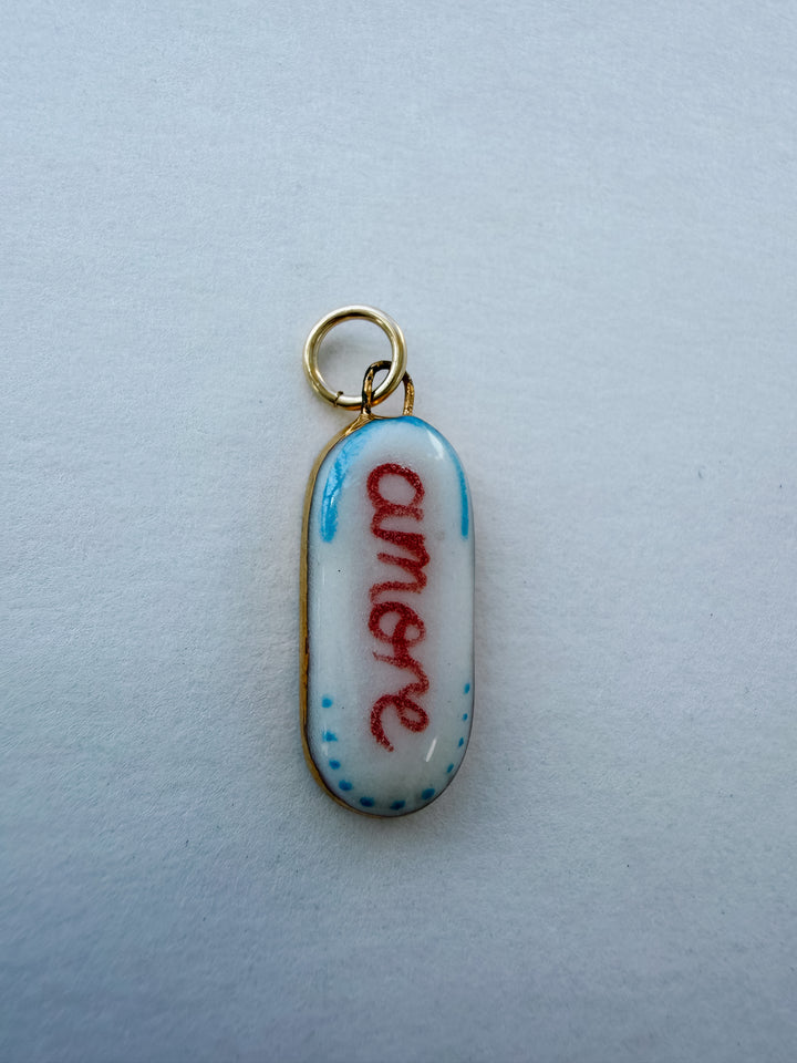 Amore  — Hand-Painted Porcelain Charm