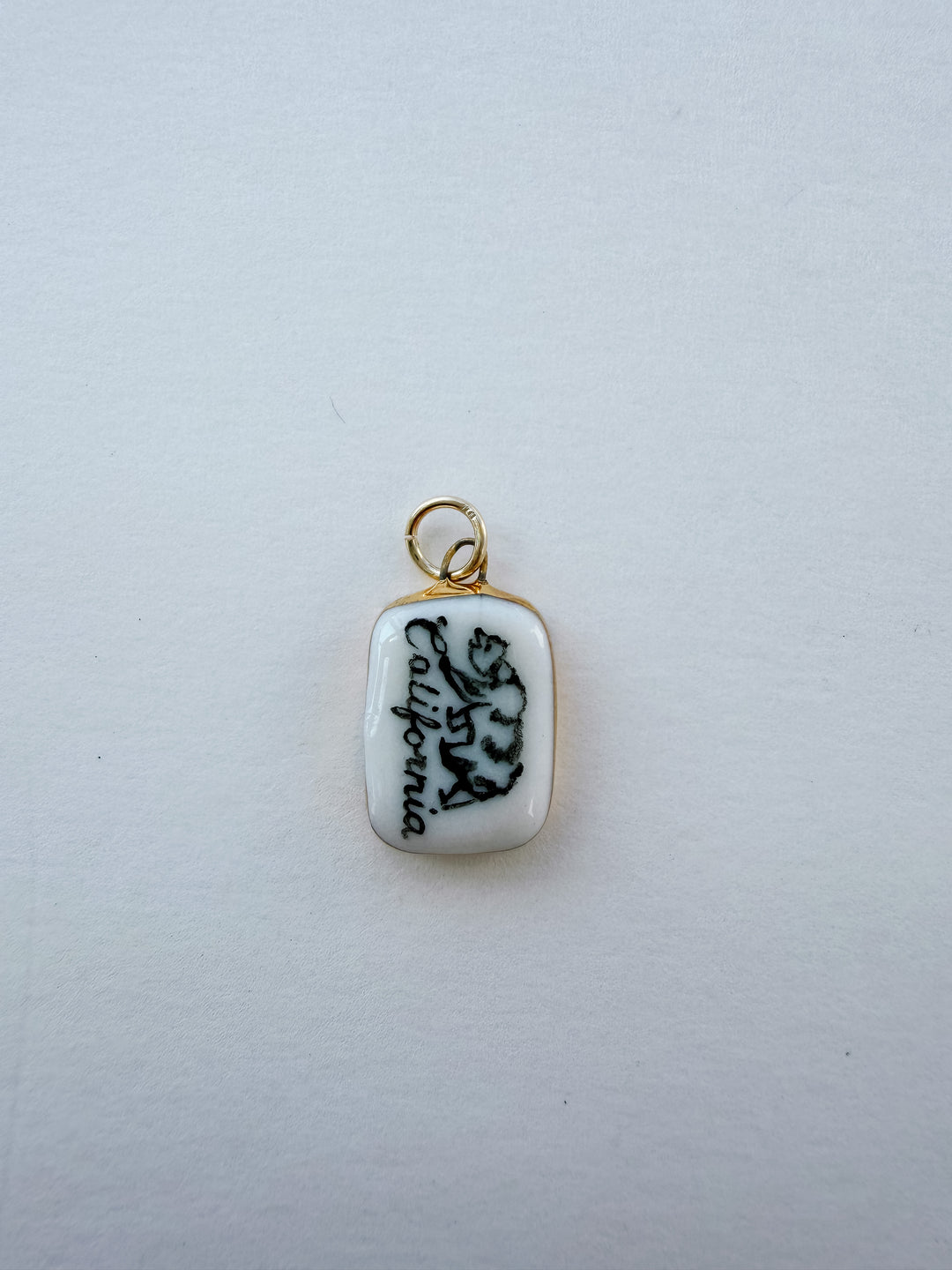 California Bear — Hand-Painted Porcelain Charm