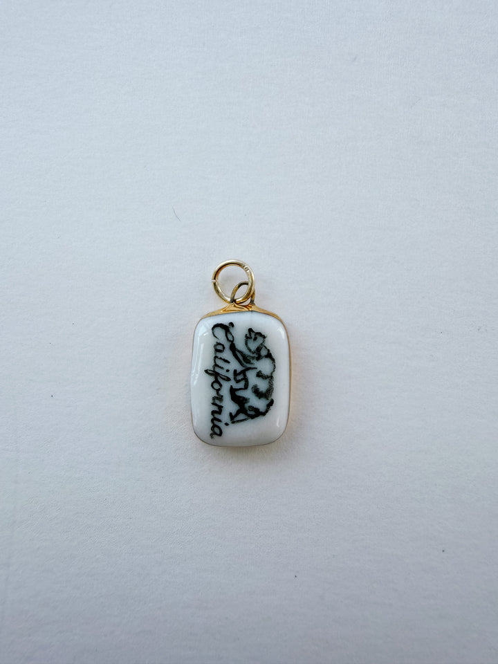 California Bear — Hand-Painted Porcelain Charm