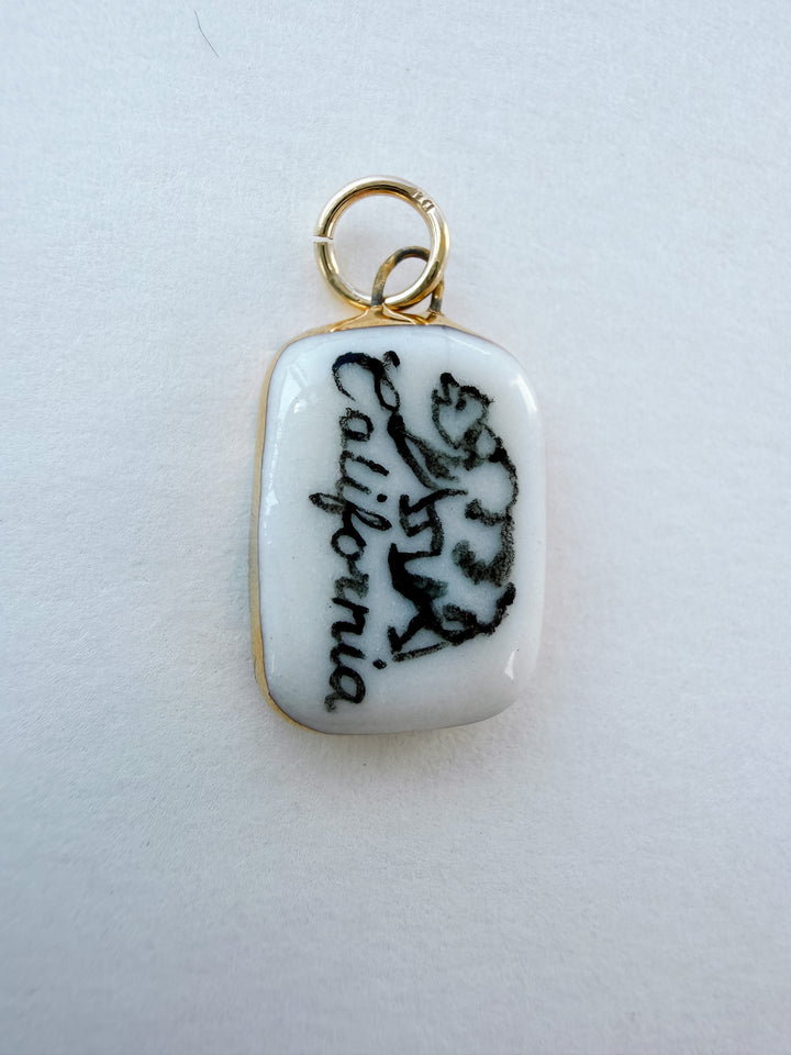 California Bear — Hand-Painted Porcelain Charm