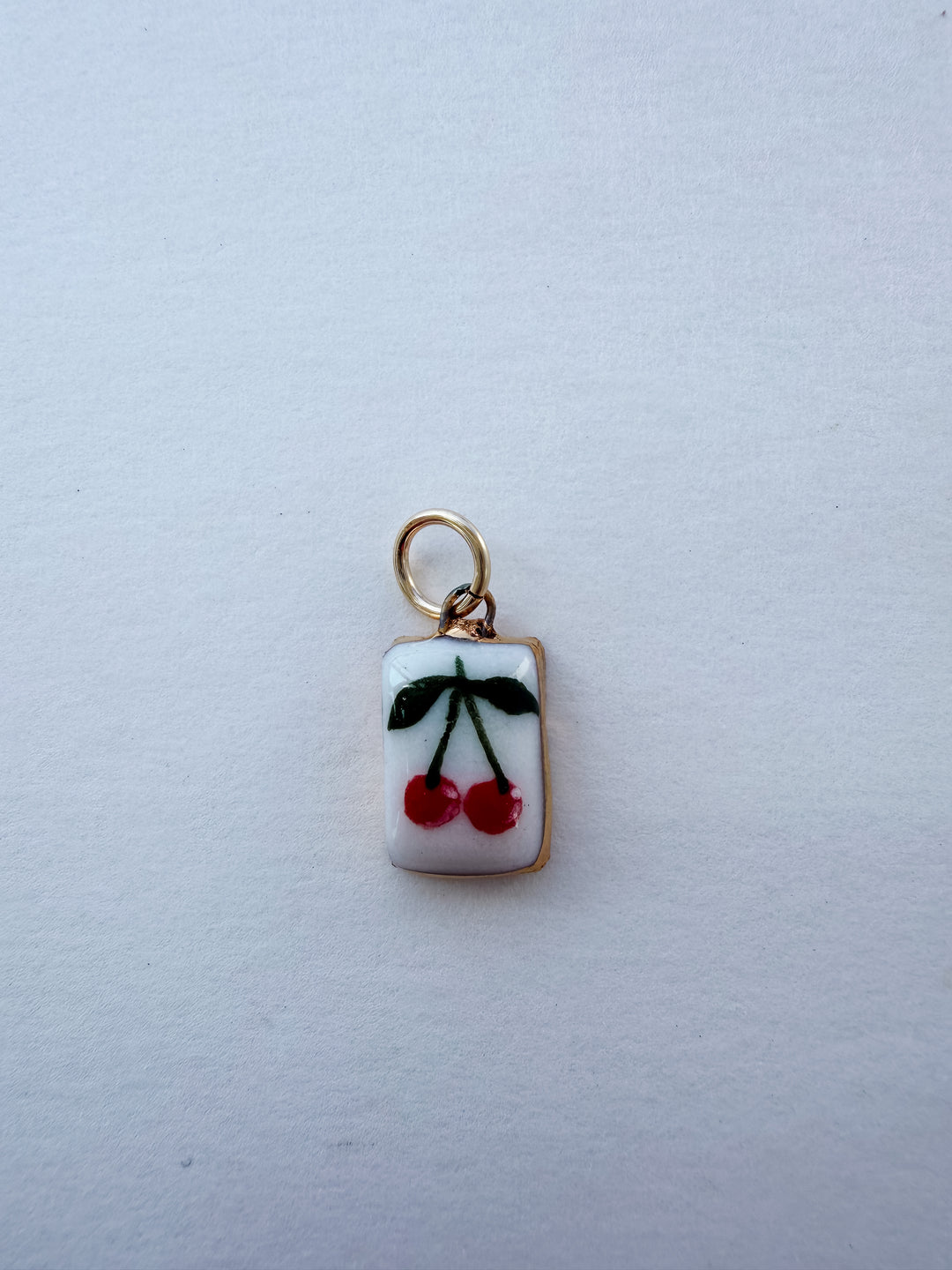 Cherry  — Hand-Painted Porcelain Charm