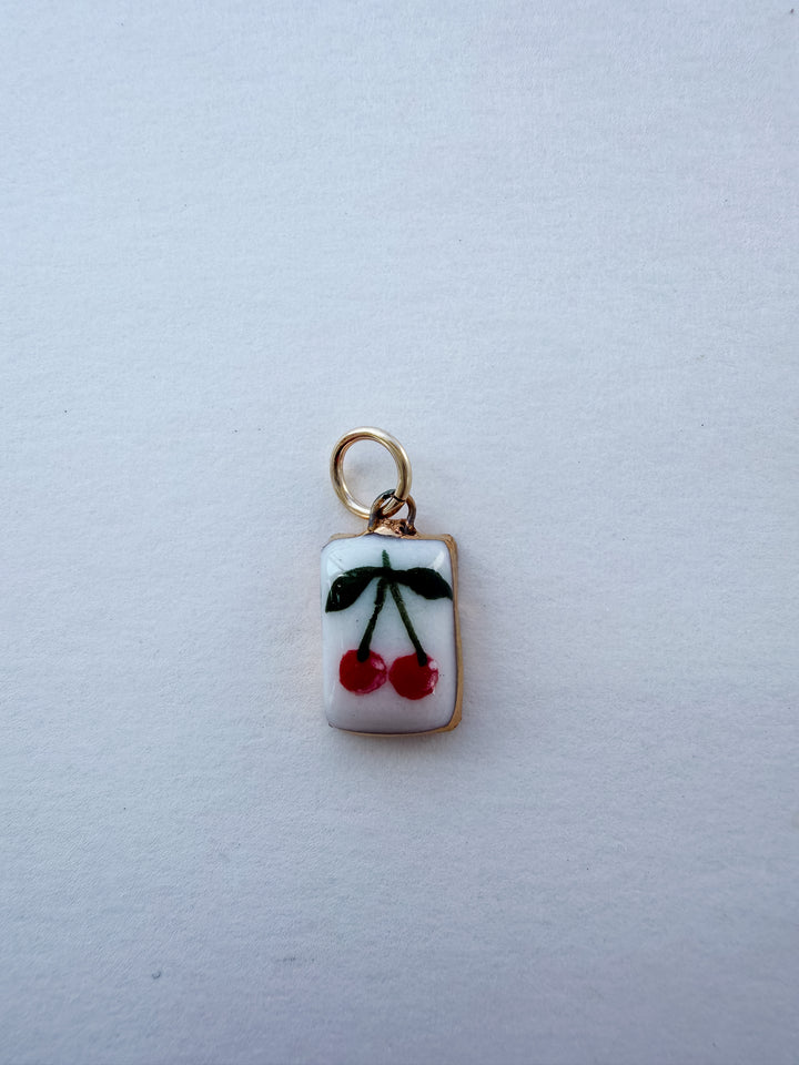 Cherry  — Hand-Painted Porcelain Charm