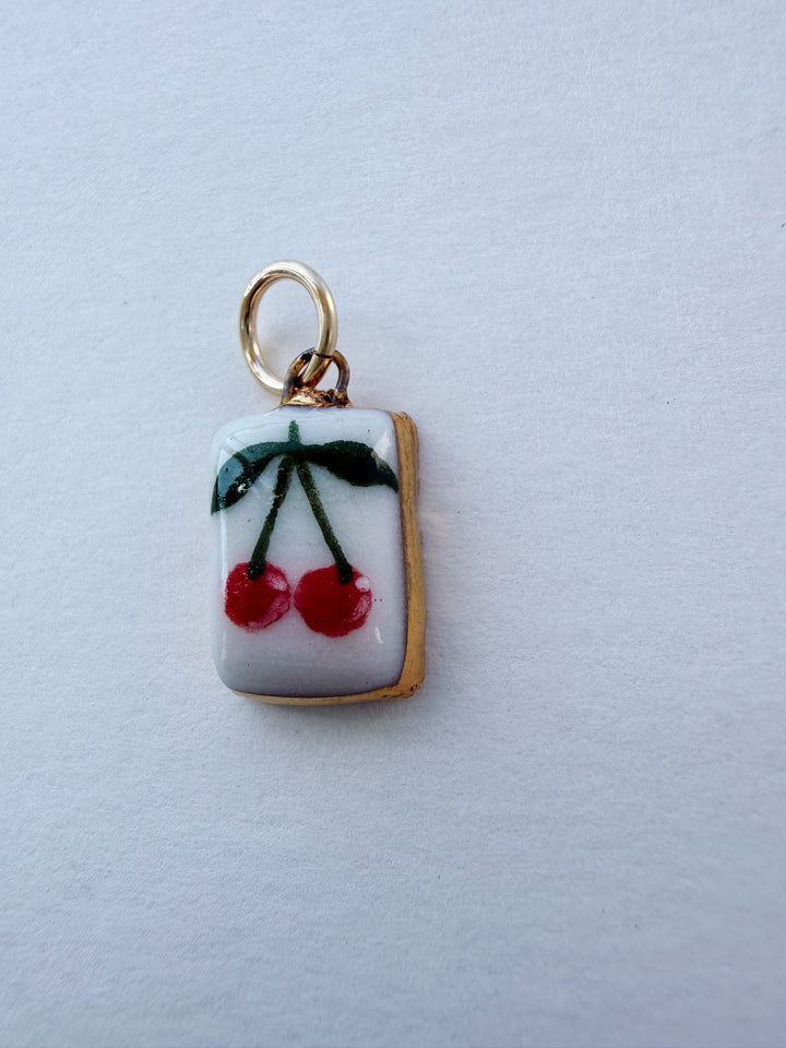Cherry  — Hand-Painted Porcelain Charm