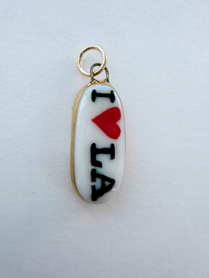 I Love LA — Hand-Painted Porcelain Charm