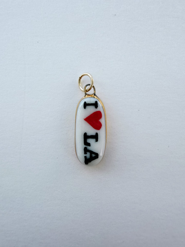 I Love LA — Hand-Painted Porcelain Charm