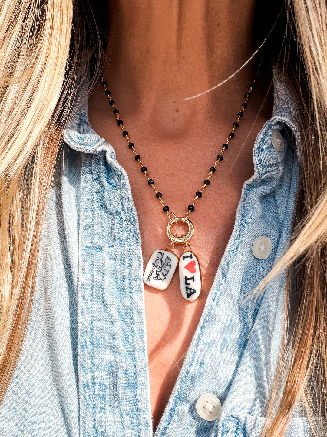 California Bear — Hand-Painted Porcelain Charm