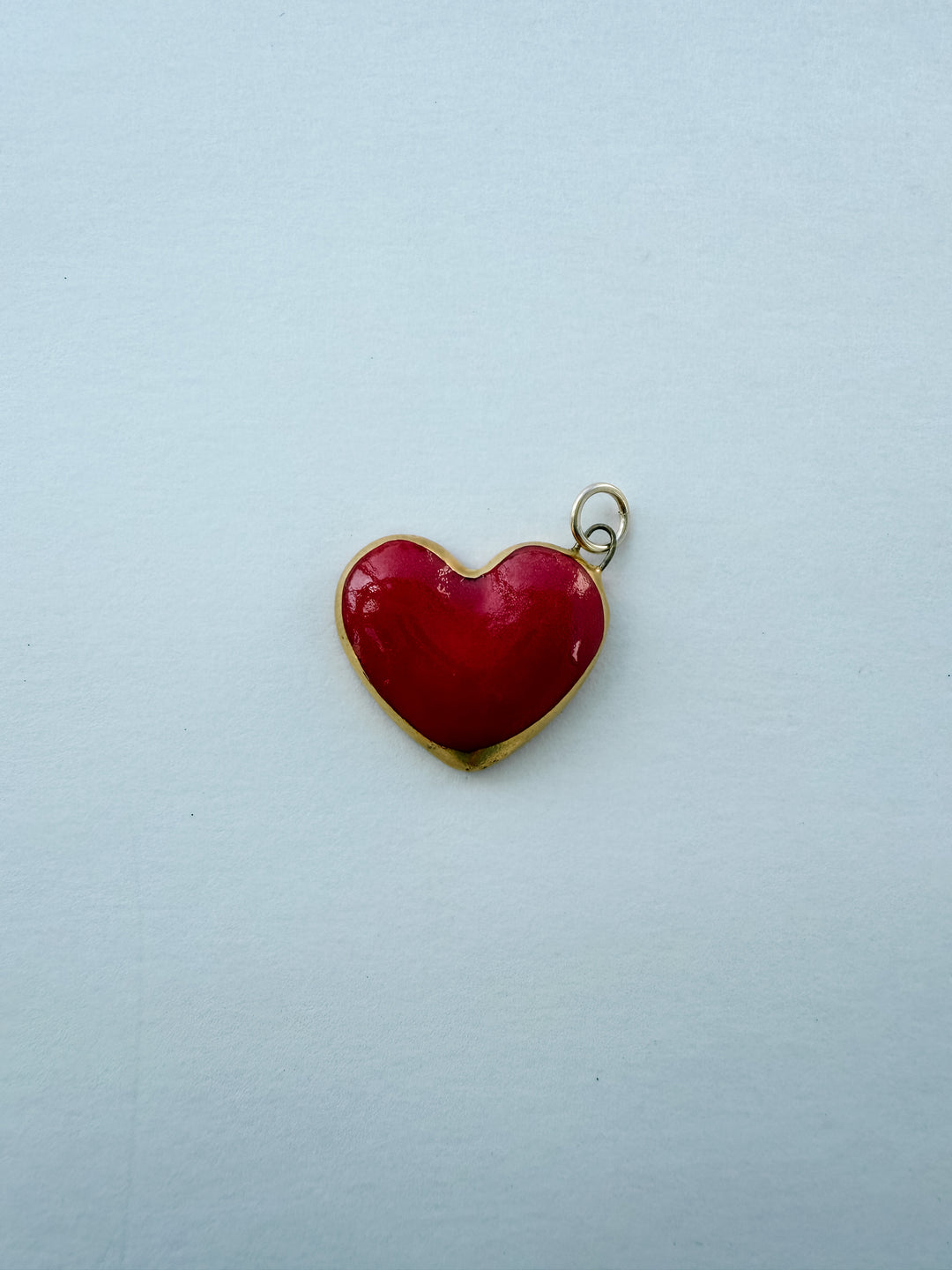 Large Heart Red — Hand-Painted Porcelain Charm