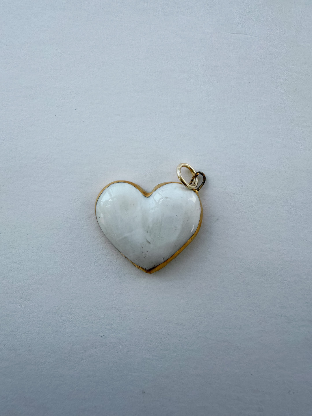 Large Heart White — Hand-Painted Porcelain Charm