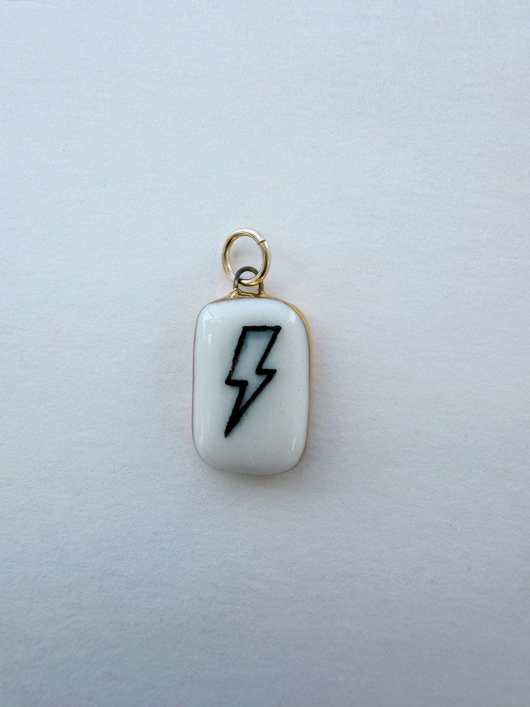 Lightning Bolt  — Hand-Painted Porcelain Charm