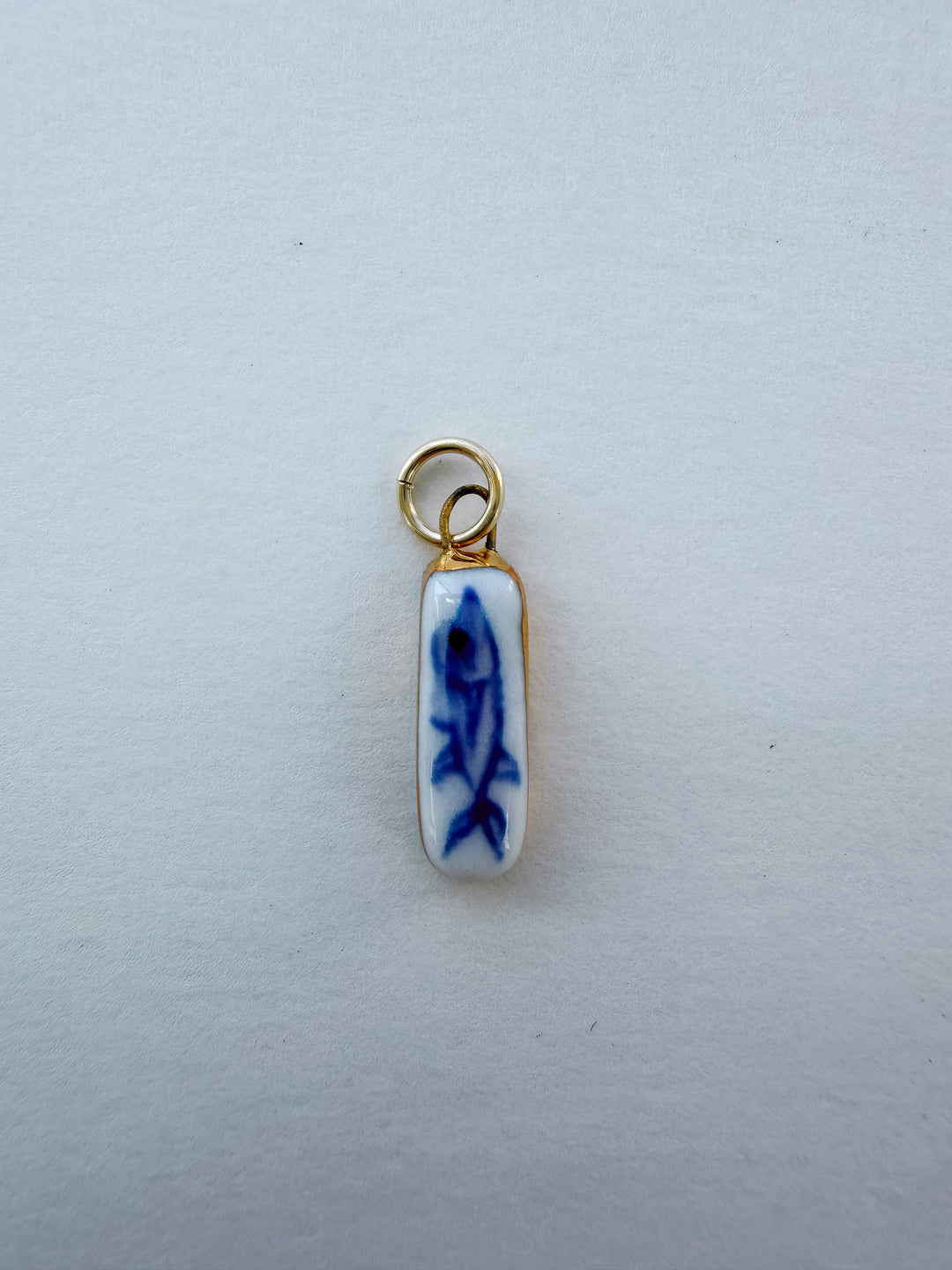 Lucky Blue Fish — Hand-Painted Porcelain Charm