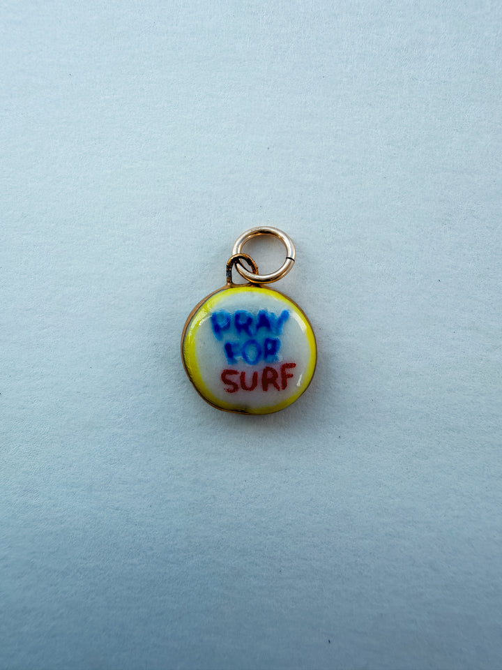 Pray for Surf — Hand-Painted Porcelain Charm