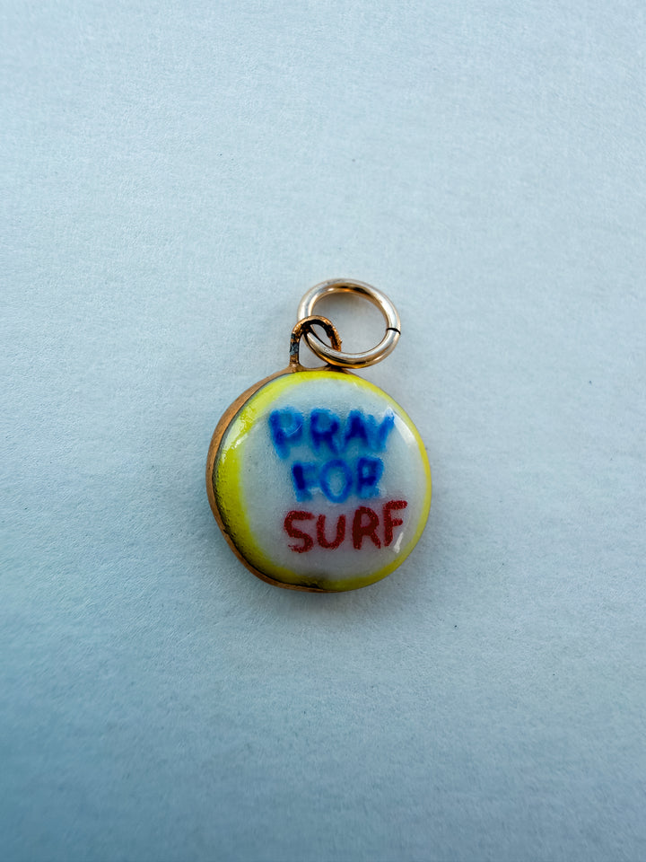 Pray for Surf — Hand-Painted Porcelain Charm