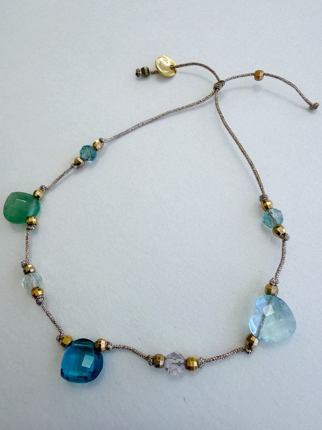 Martha Gemstone Bracelet - Three Hearts Blue Topaz